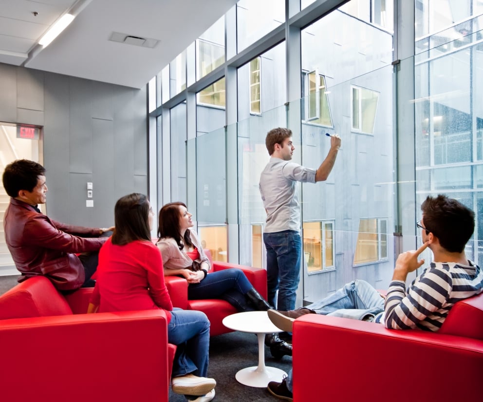 Researchers interacting